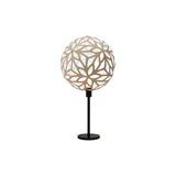 Floral Table Lamp: Bamboo + White