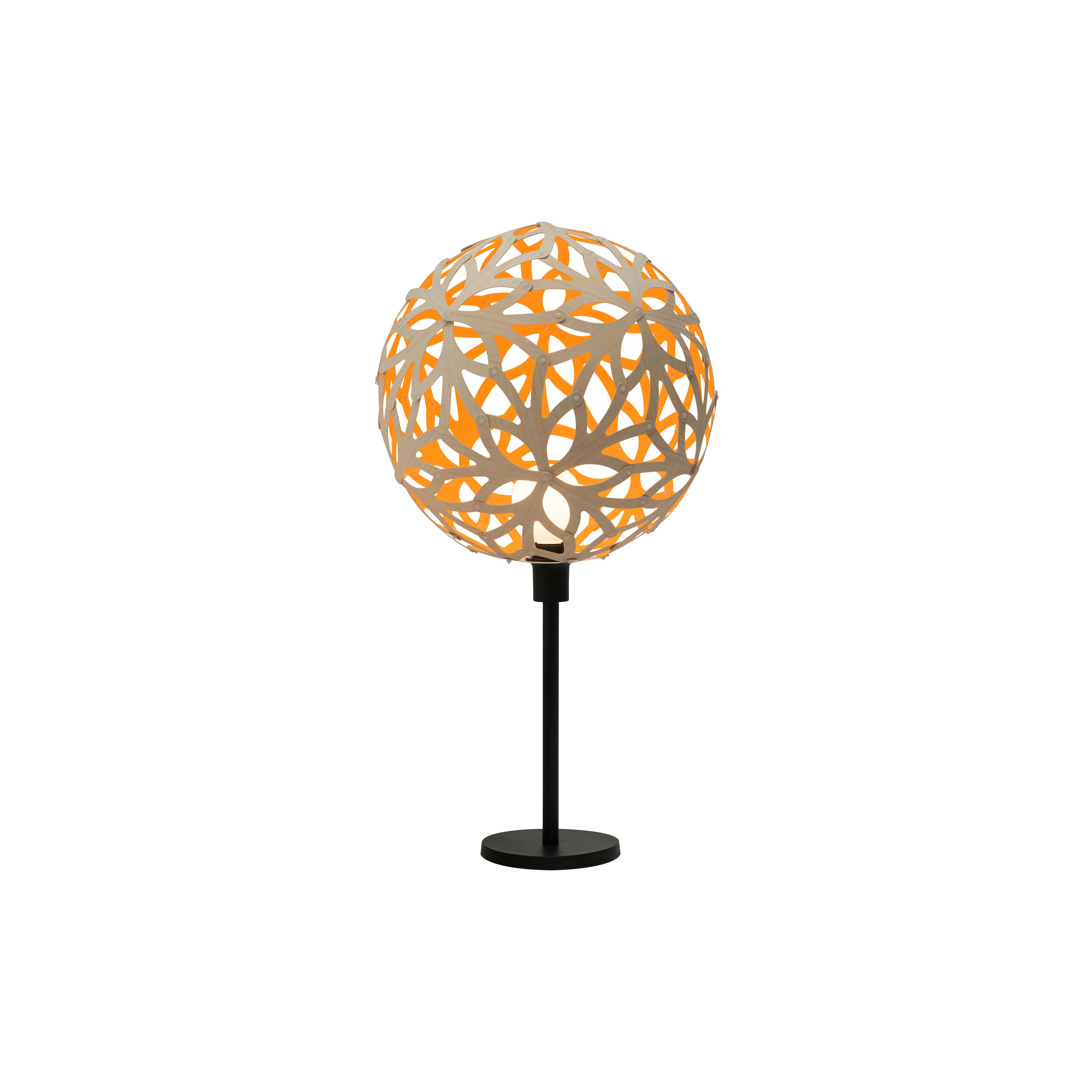 Floral Table Lamp: Bamboo + Orange