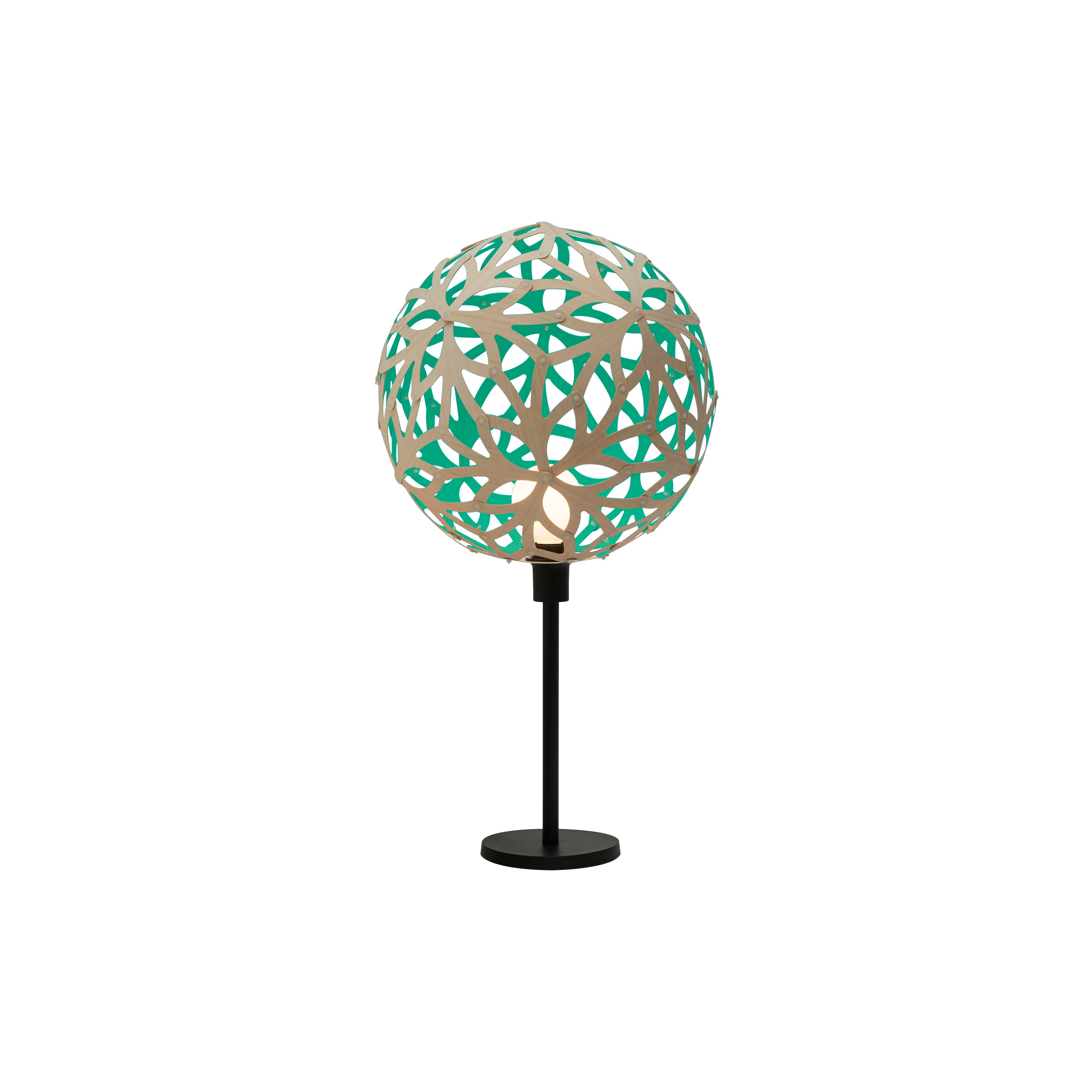 Floral Table Lamp: Bamboo + Aqua