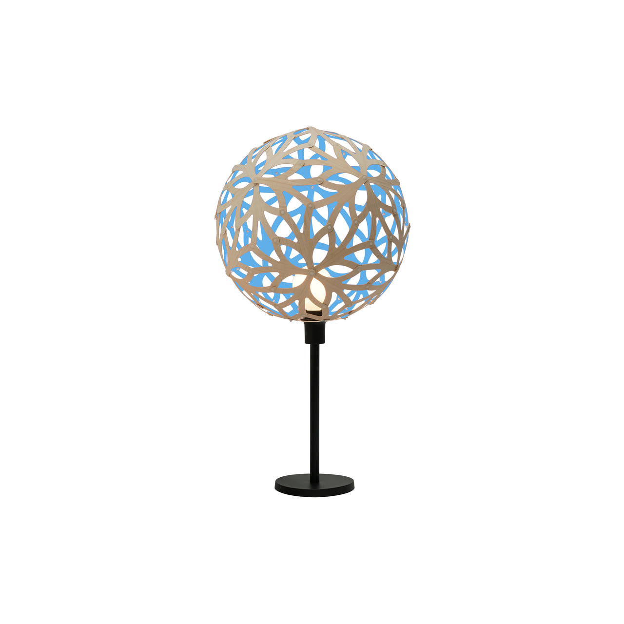 Floral Table Lamp: Bamboo + Blue