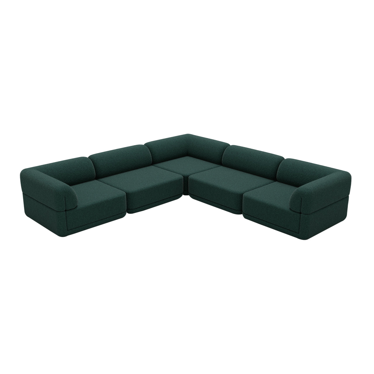 Cube Modular Sofa: Configuration 7 + Boucle Forest Green