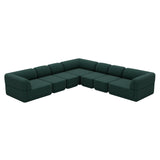 Cube Modular Sofa: Slim + Configuration 5 + Boucle Forest Green