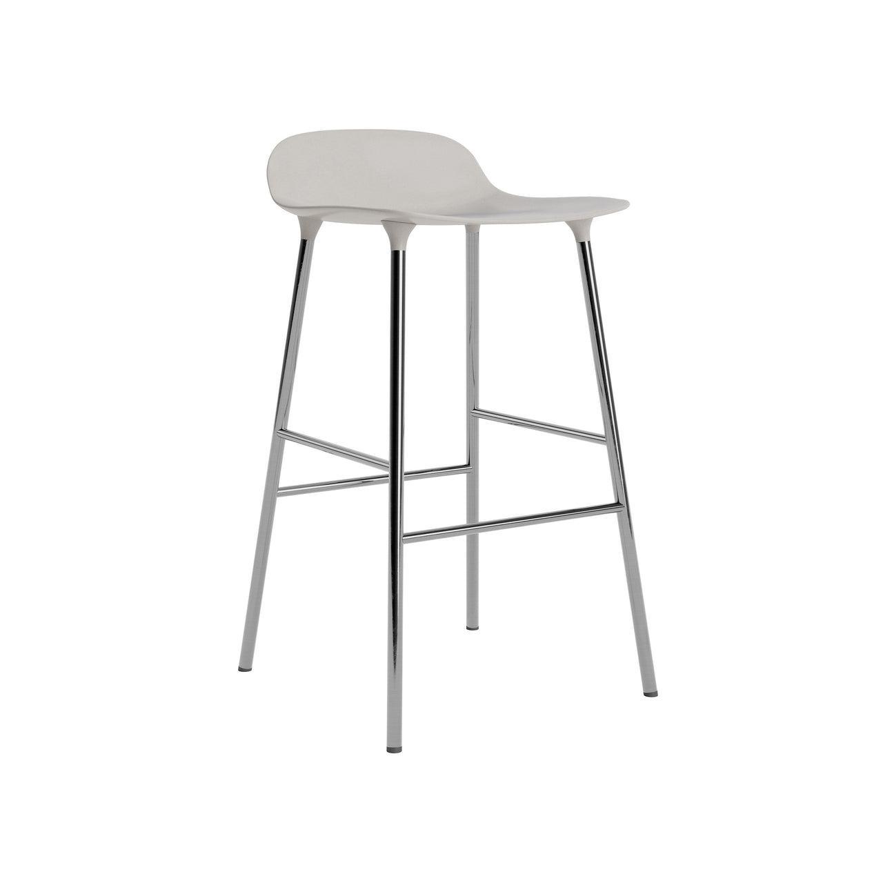Form Bar + Counter Stool: Chrome + Counter + Warm Grey