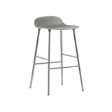 Form Bar + Counter Stool: Chrome + Counter + Grey