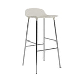Form Bar + Counter Stool: Chrome + Bar + Light Grey