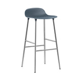 Form Bar + Counter Stool: Chrome + Bar + Blue