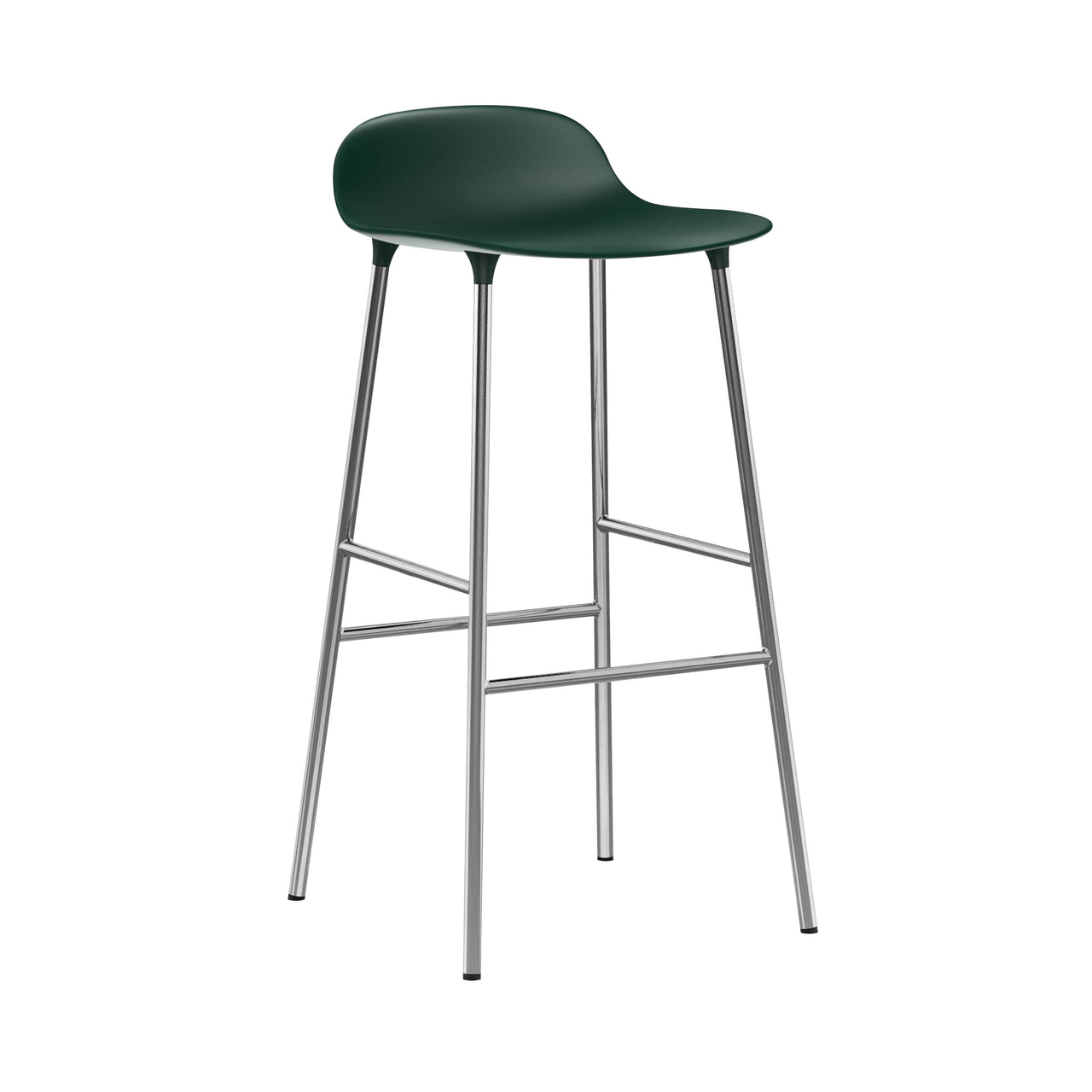 Form Bar + Counter Stool: Chrome + Bar + Green