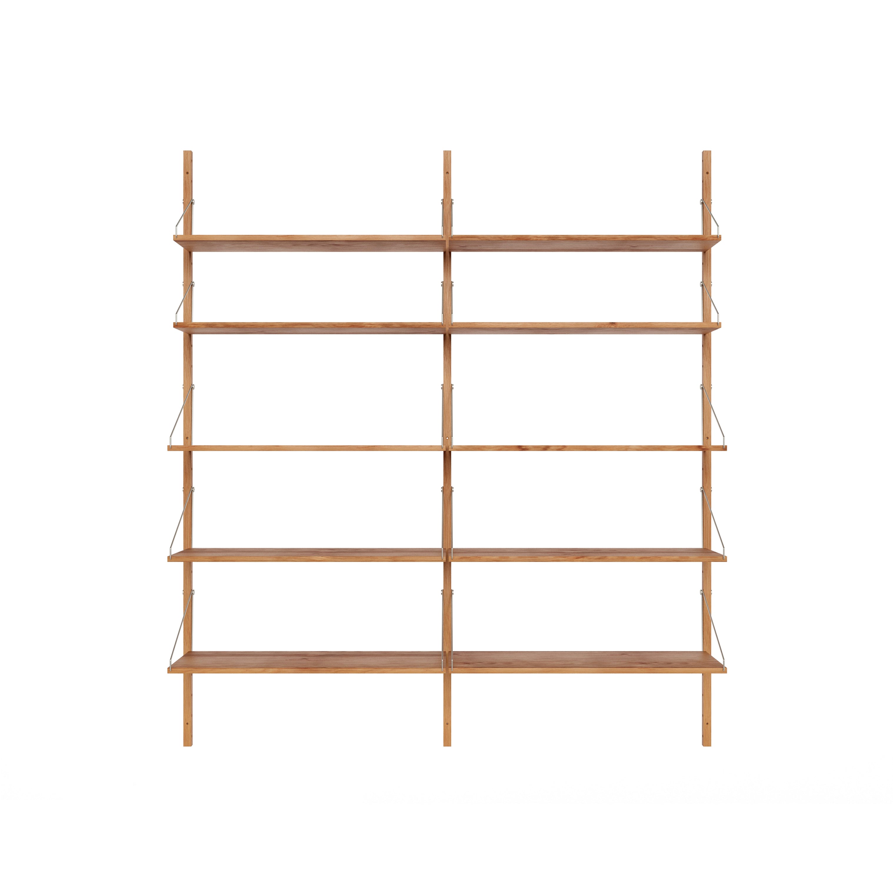 Shelf Library: High (W80) + Double Section + Natural Oiled Oak