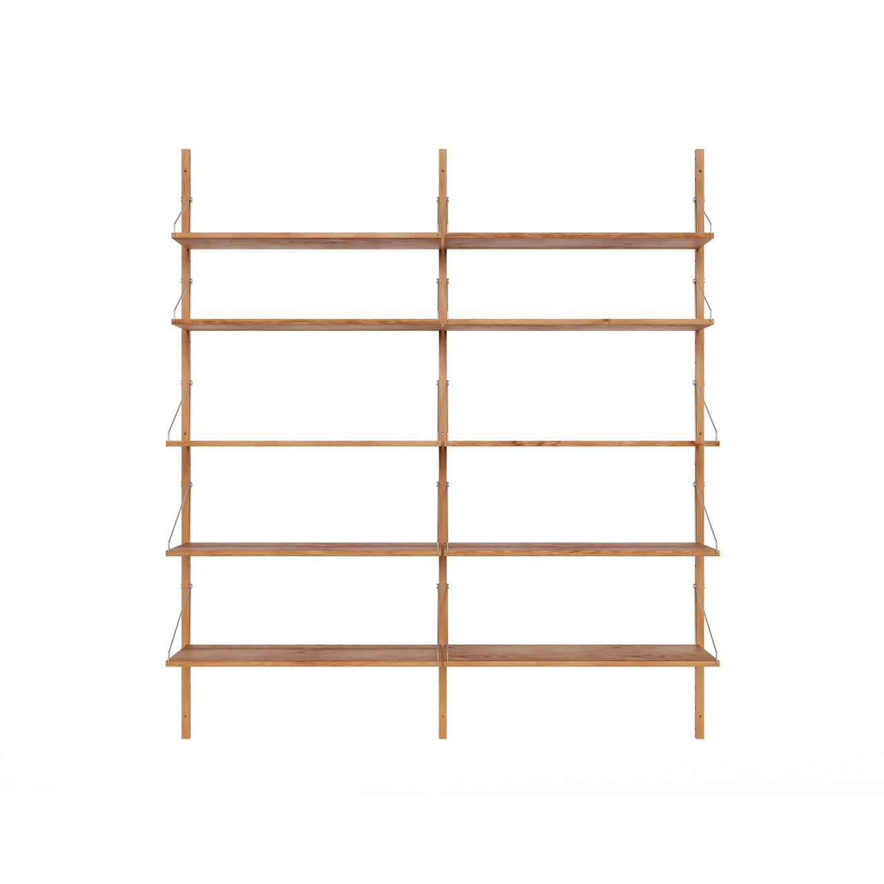 Shelf Library: High (W80) + Double Section + Natural Oiled Oak