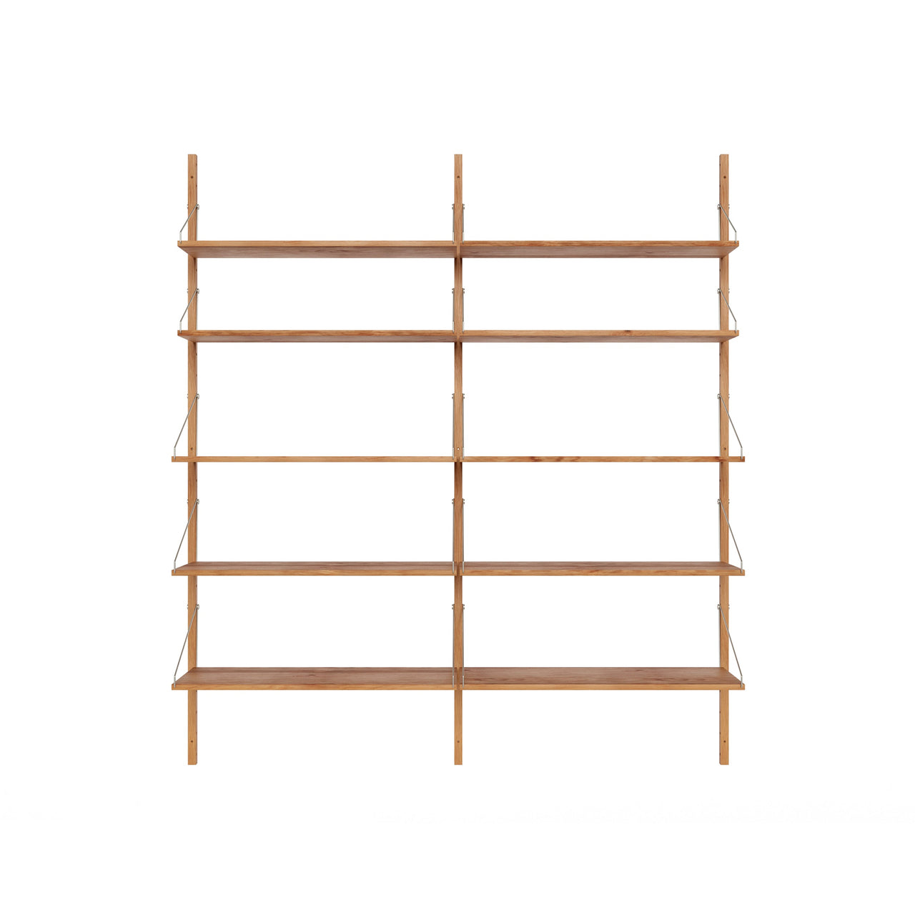 Shelf Library: High (W80) + Double Section + Natural Oiled Oak
