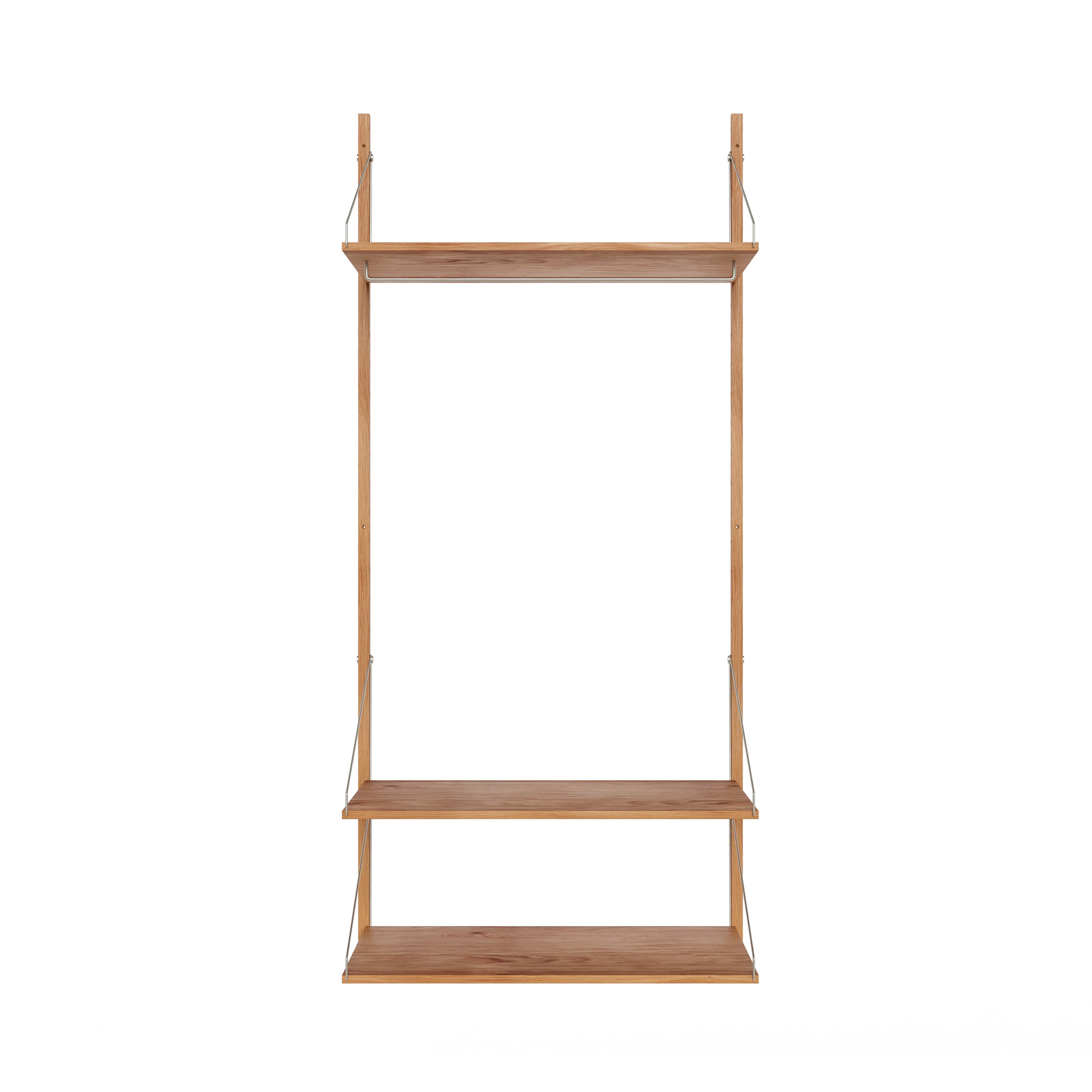 Shelf Library: High (W80) + Hanger Section + Natural Oiled Oak