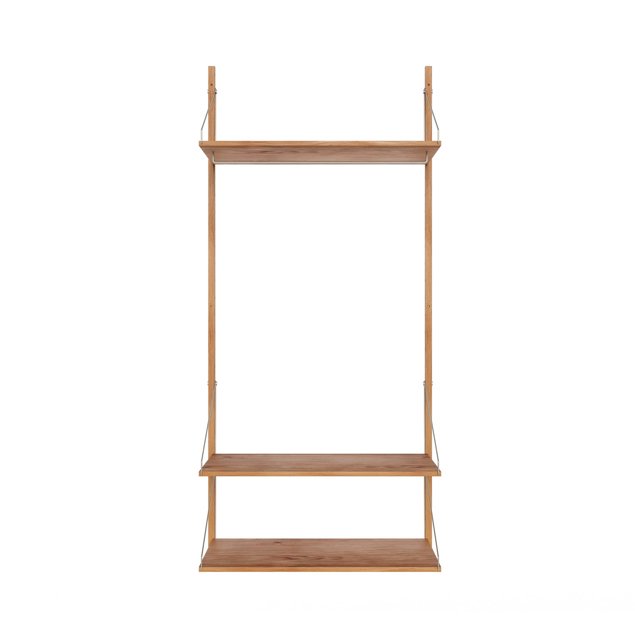 Shelf Library: High (W80) + Hanger Section + Natural Oiled Oak