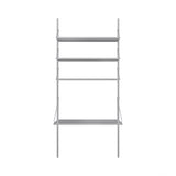 Shelf Library: Steel + High (W80) + Desk Section + Stainless Steel