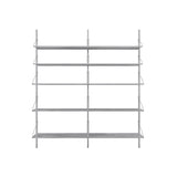 Shelf Library: Steel + High (W80) + Double Section + Stainless Steel