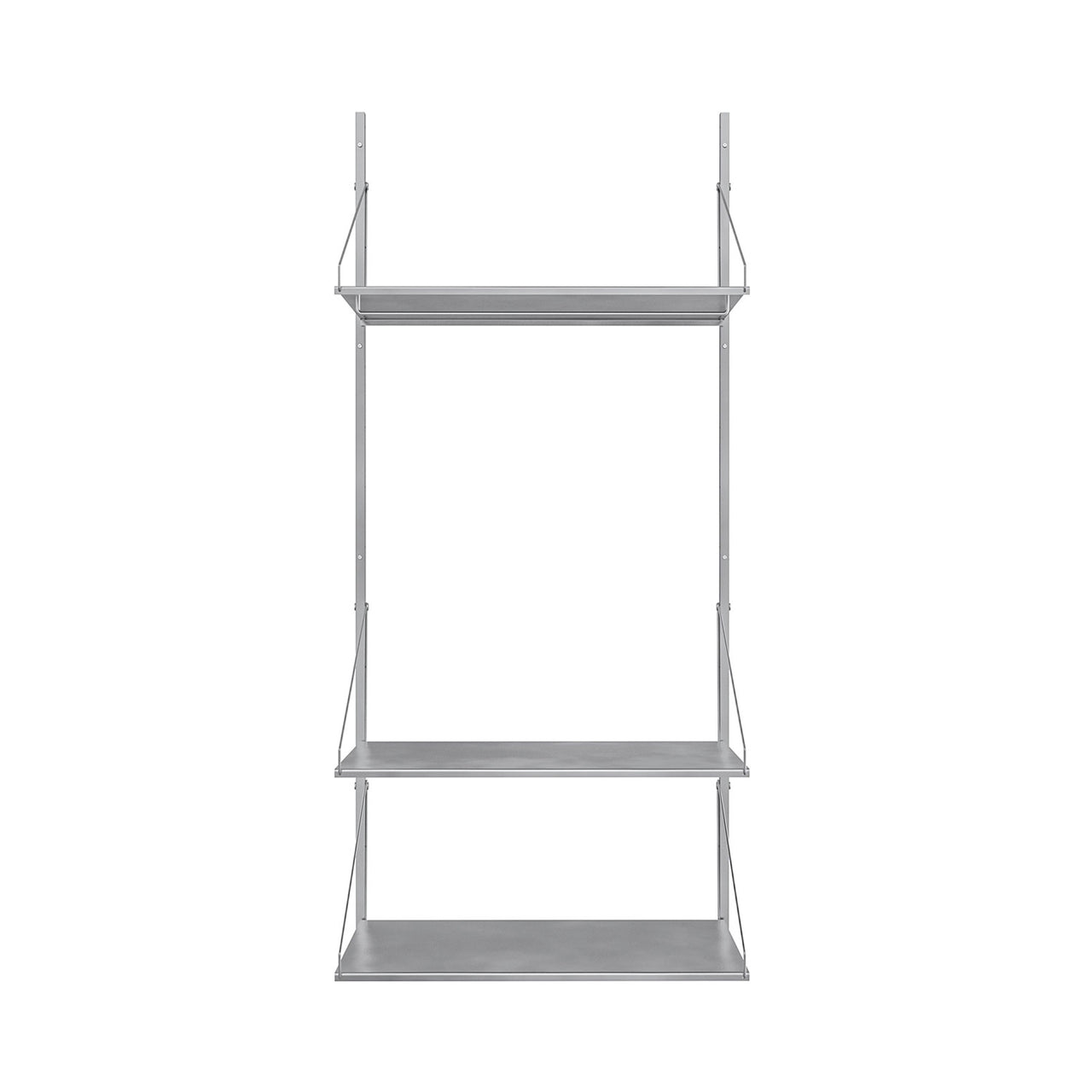 Shelf Library: Steel + High (W80) + Hanger Section + Stainless Steel