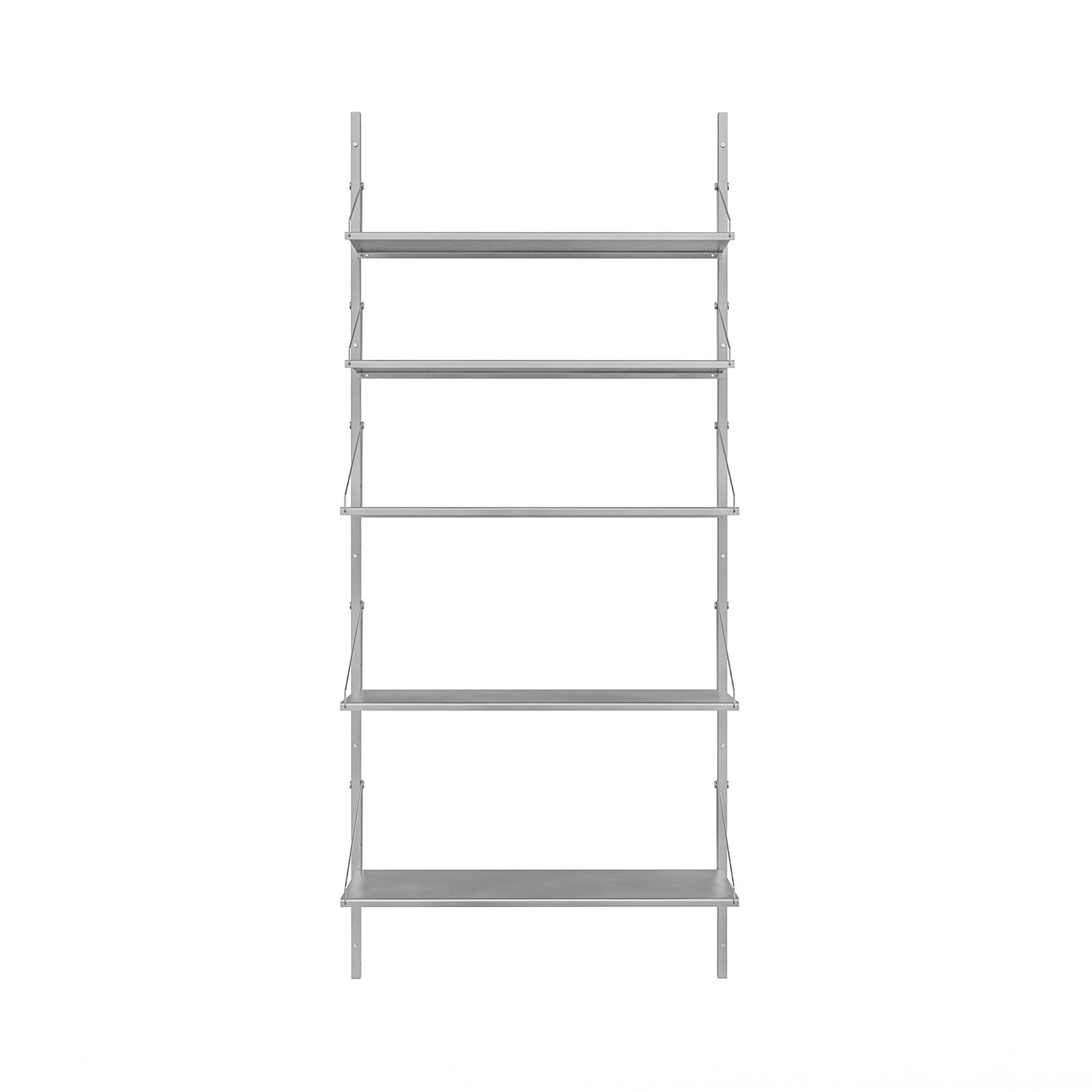 Shelf Library: Steel + High (W80) + Single Section + Stainless Steel