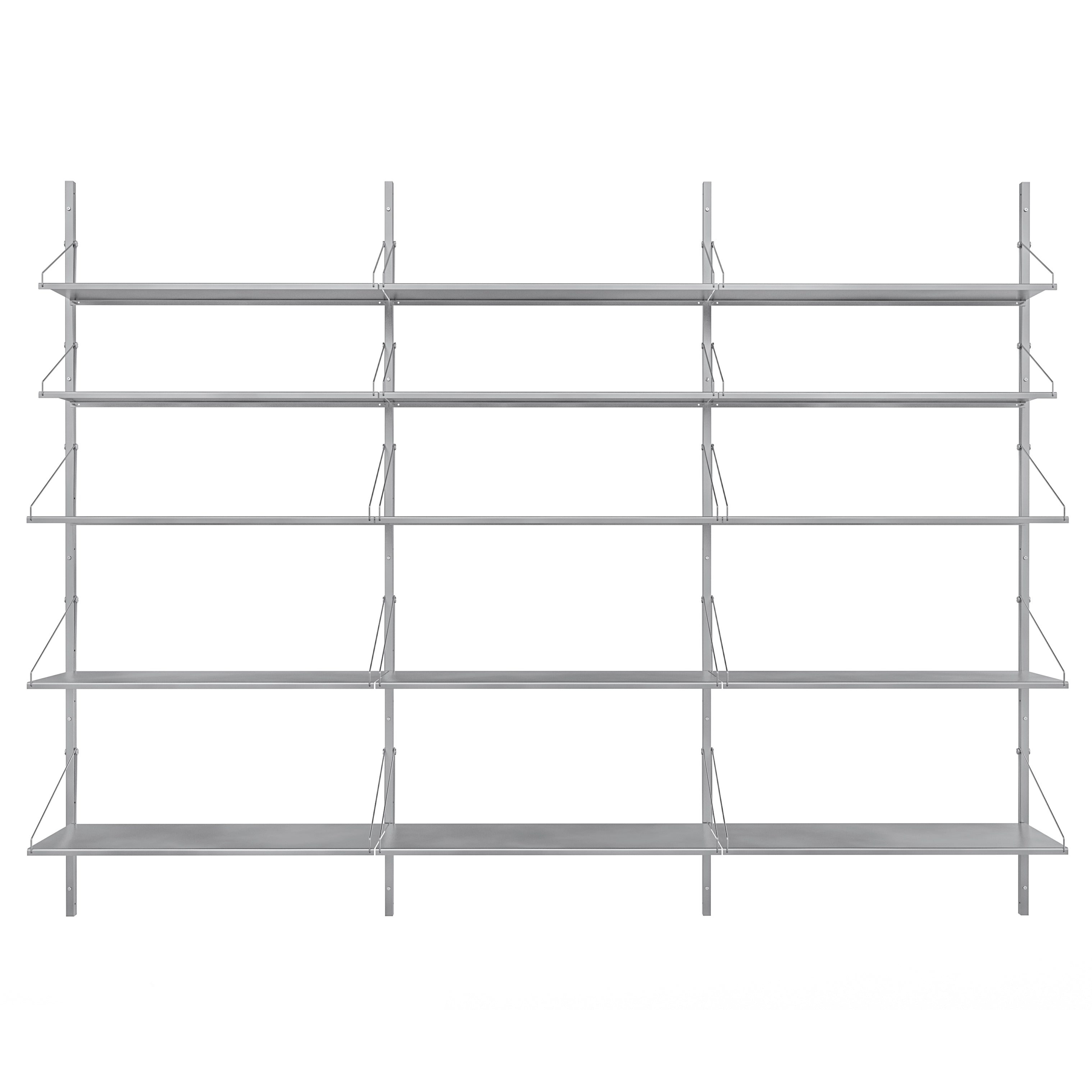 Shelf Library: Steel + High (W80) + Triple Section + Stainless Steel