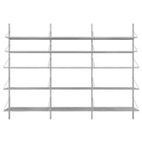 Shelf Library: Steel + High (W80) + Triple Section + Stainless Steel