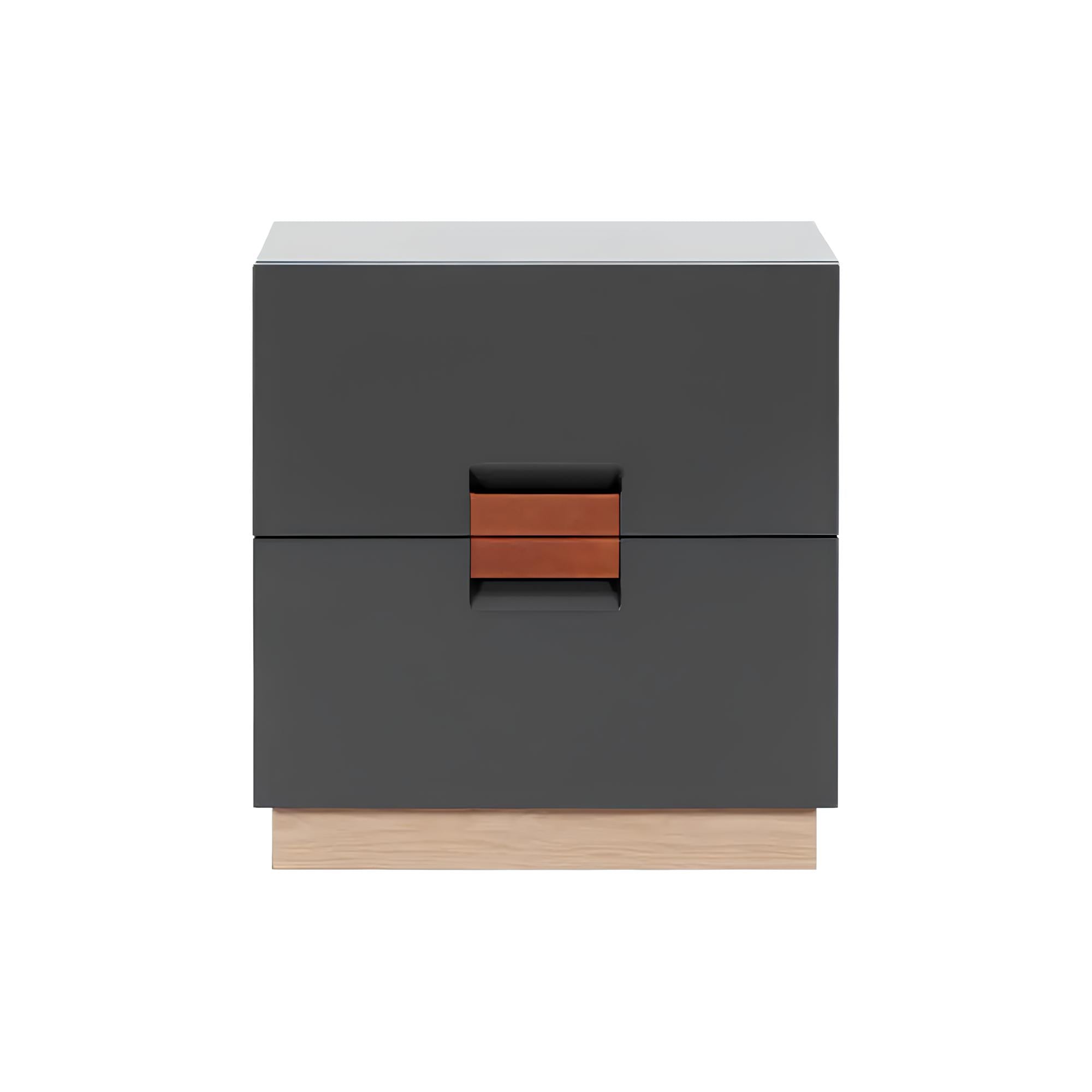Frame Nightstand with 2 Drawers: Storm Grey