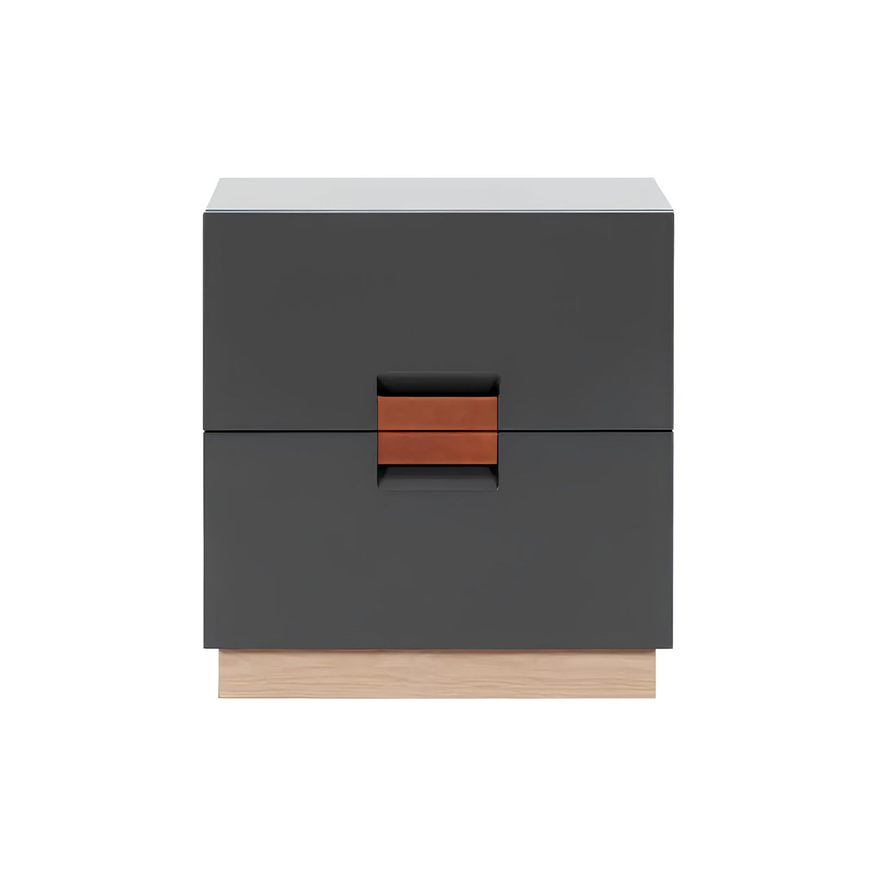 Frame Nightstand with 2 Drawers: Storm Grey