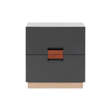 Frame Nightstand with 2 Drawers: Storm Grey