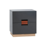 Frame Nightstand with 2 Drawers: Storm Grey