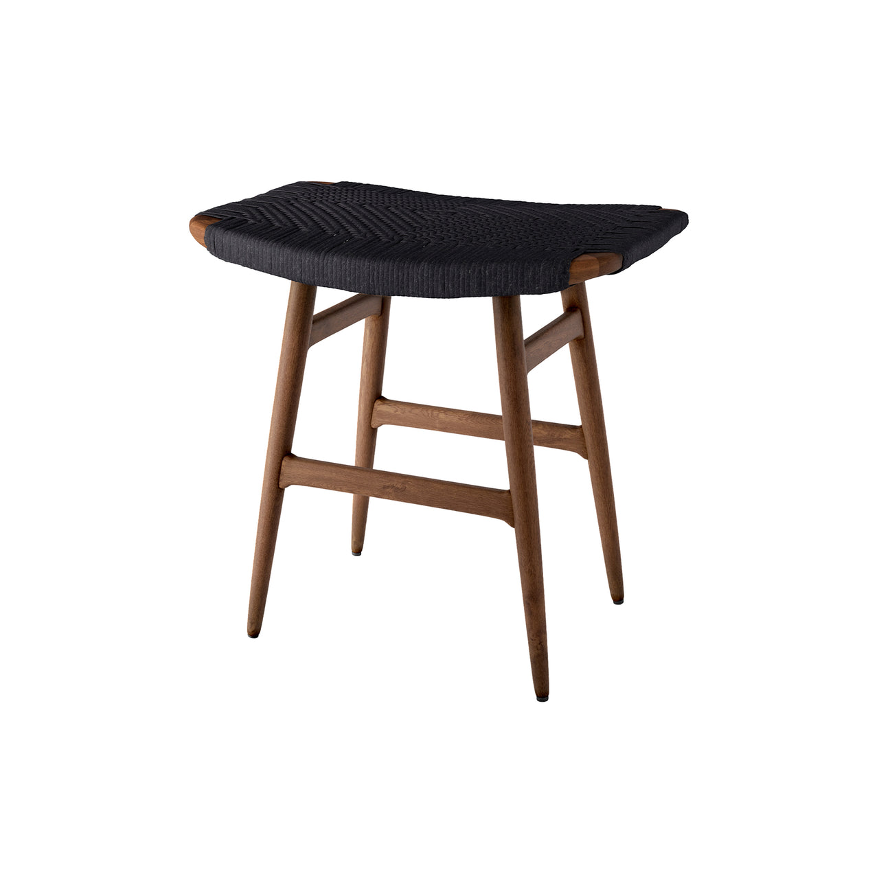 Freja Stool: Papercord Seat + Natural Walnut