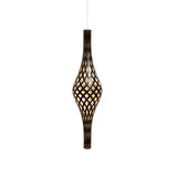 Nikau Full Pendant Light: Black + Bamboo + White