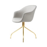 Bat Meeting Chair: Swivel Base + Fully Upholstered + Brass Semi Matt