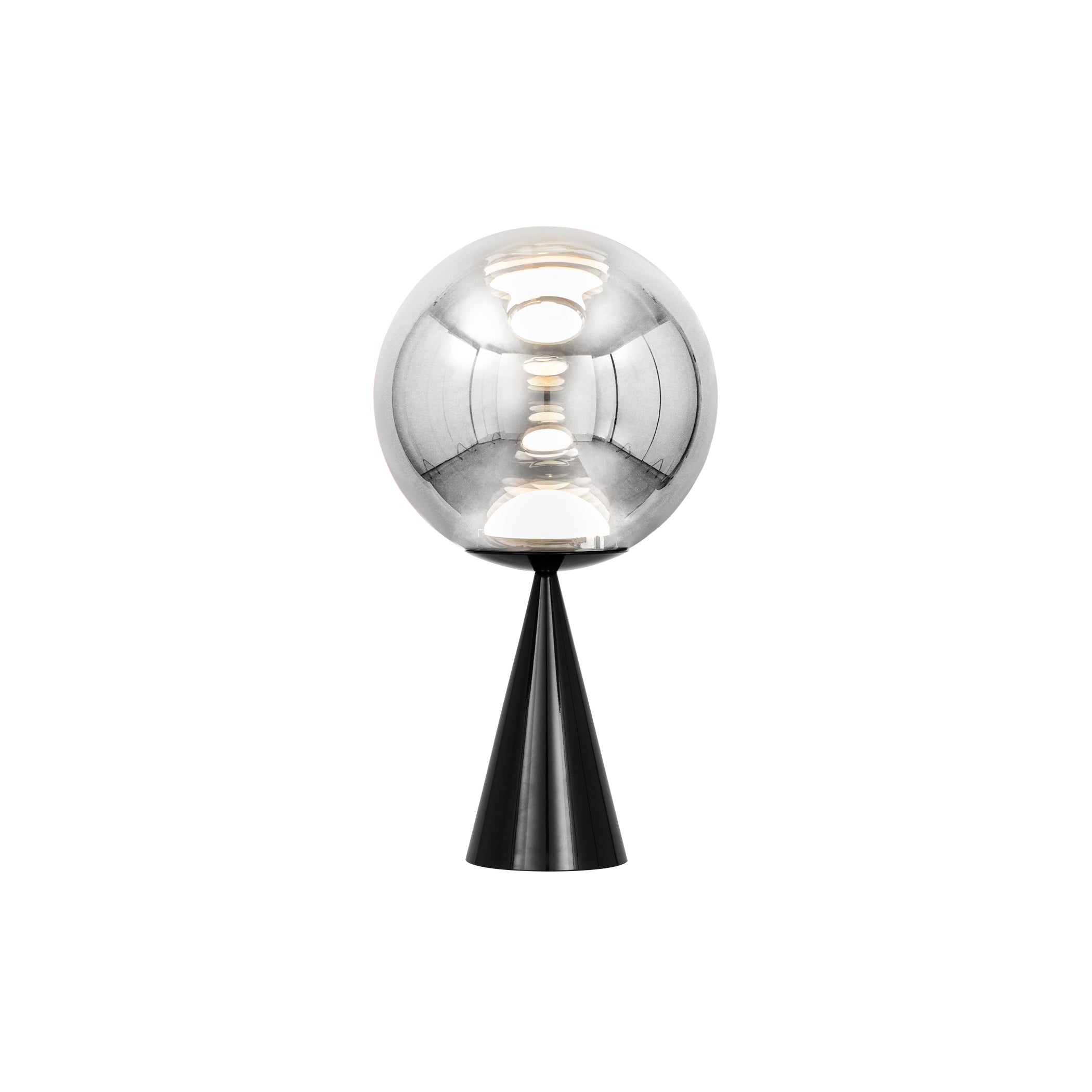 Globe Cone Fat Table Lamp: Silver