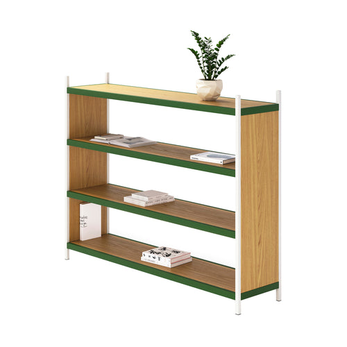 Grid Shelves: 4 + Leaf Green + Signal White + Oak