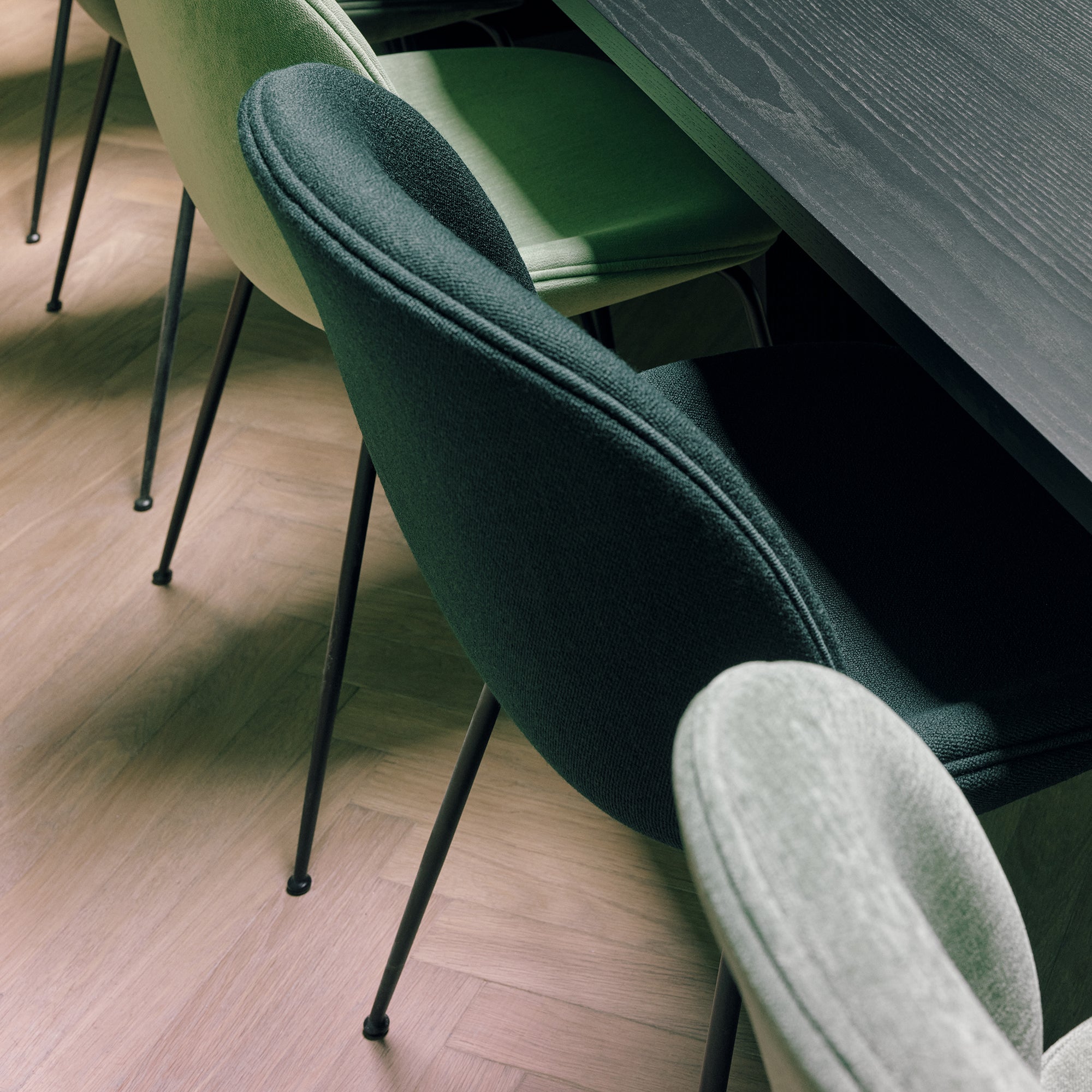 Beetle Dining Chair: Conic Base + Fully Upholstered