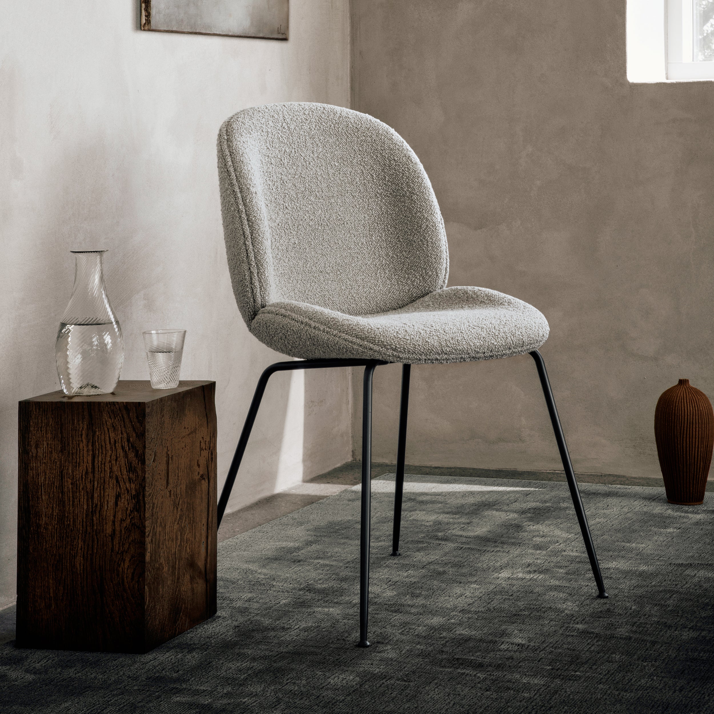 Beetle Dining Chair: Conic Base + Fully Upholstered