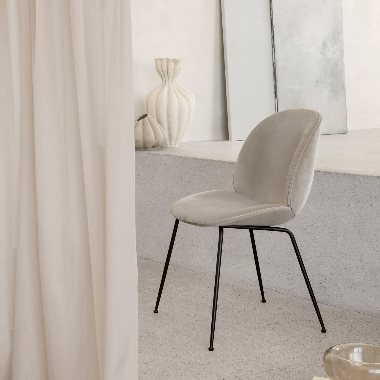 Beetle Dining Chair: Conic Base + Fully Upholstered
