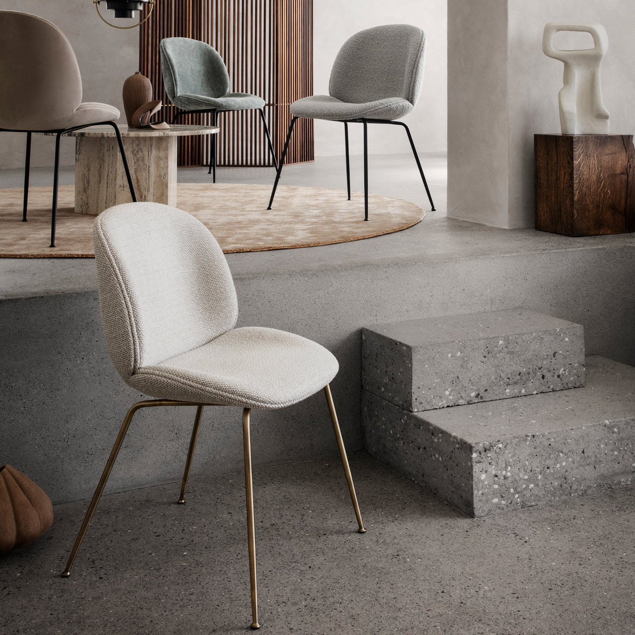 Beetle Dining Chair: Conic Base + Fully Upholstered