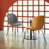 Beetle Dining Chair Conic Base: Veneer Shell + Front Upholstered