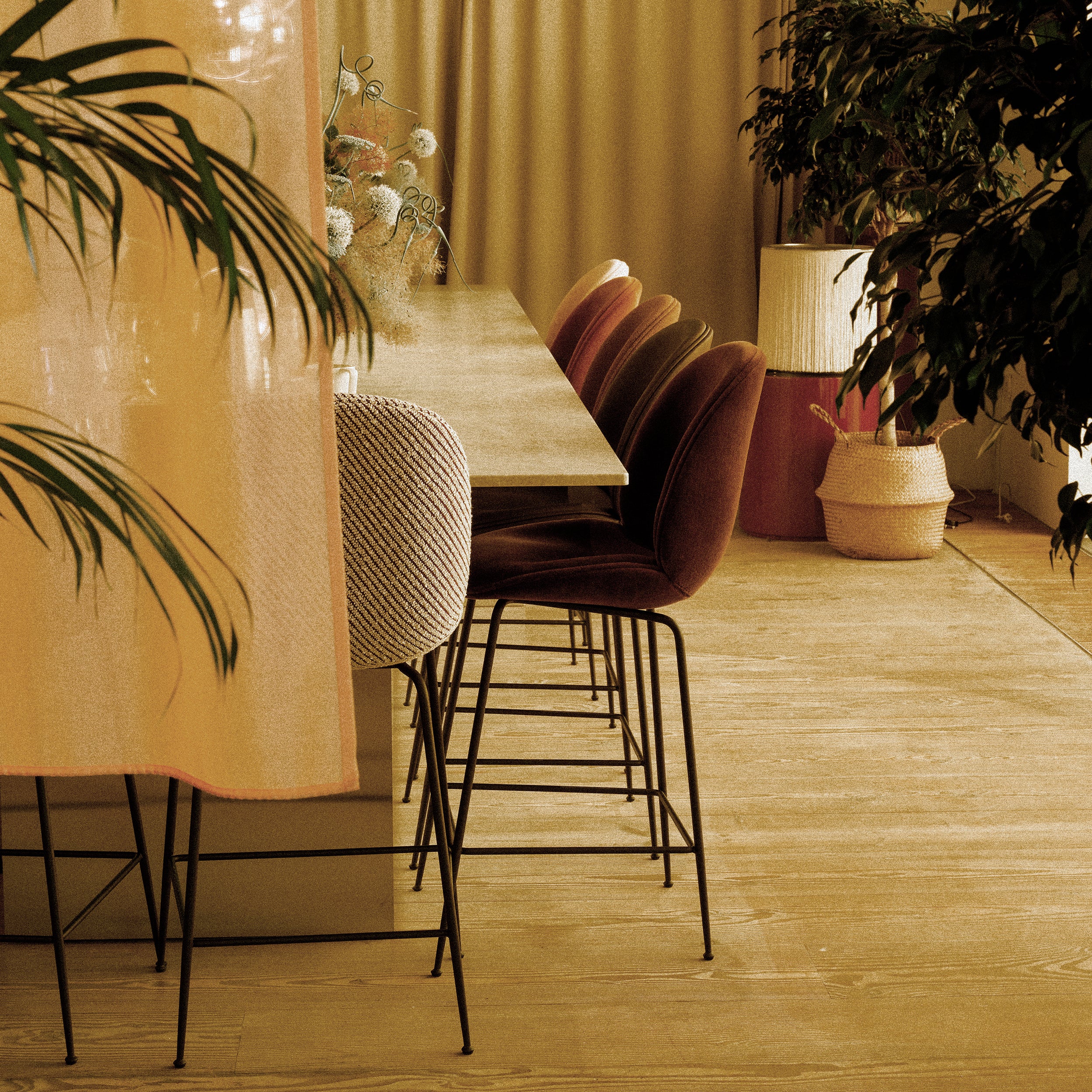 Beetle Bar + Counter Chair: Fully Upholstered