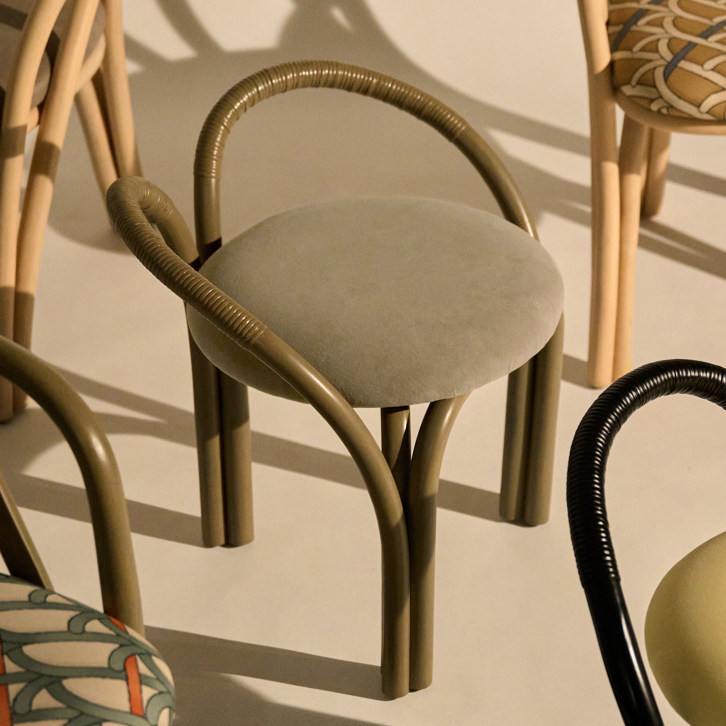 Bistra Stool: Seat Upholstered