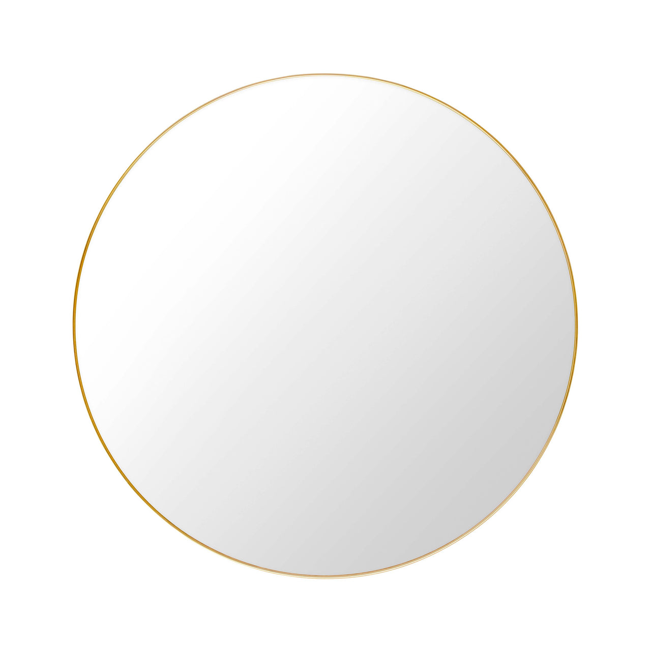 Gubi Wall Mirror: Round + Polished Brass