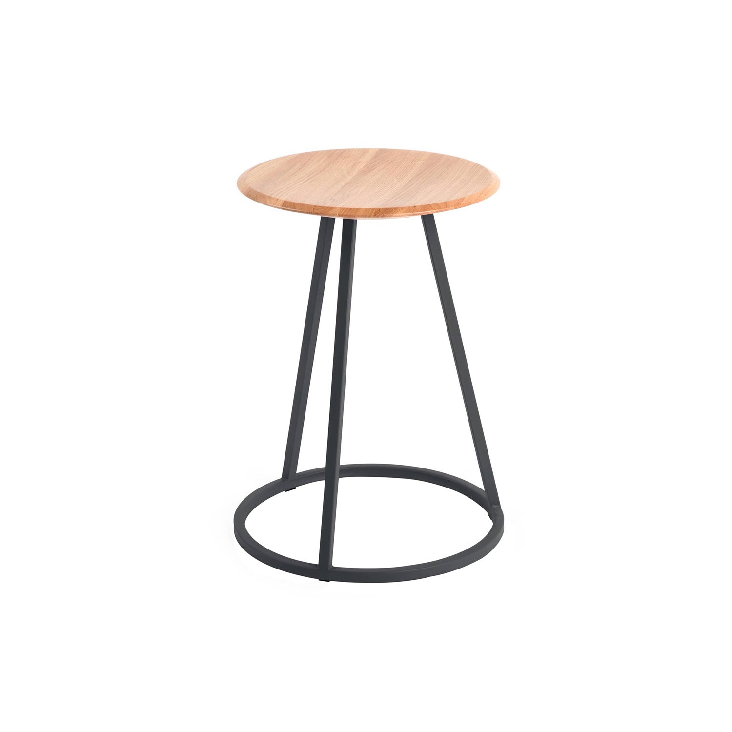 Gustave Stool: Natural Oak + Slate Grey