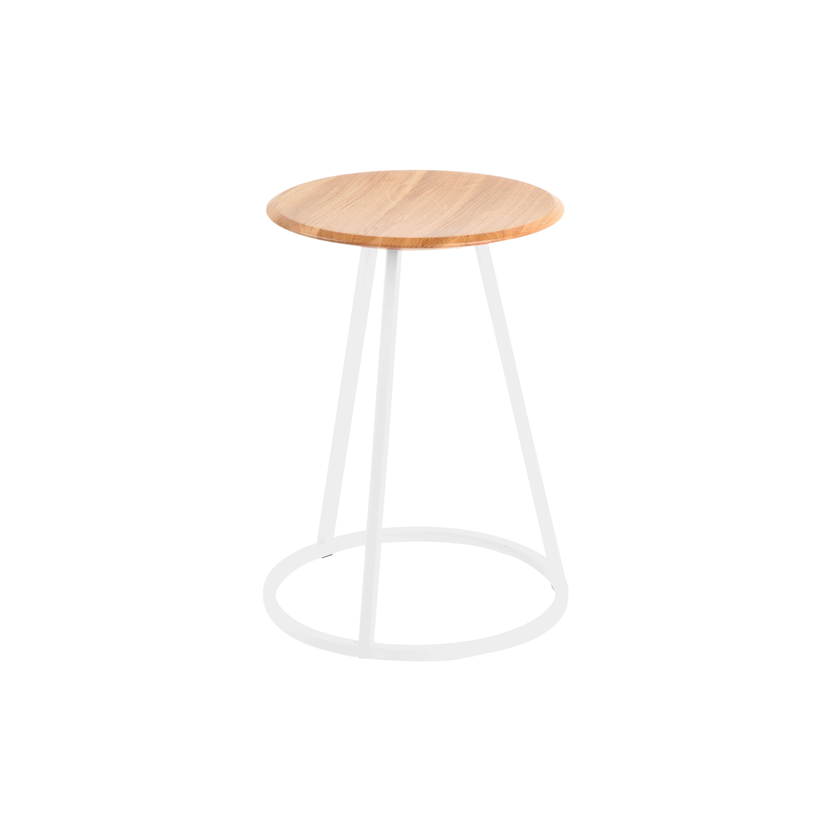 Gustave Stool: Natural Oak + White