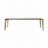 Decapo Extendable Dining Table: Small + London Grey Fenix + Oak Edge + Flamed Oak