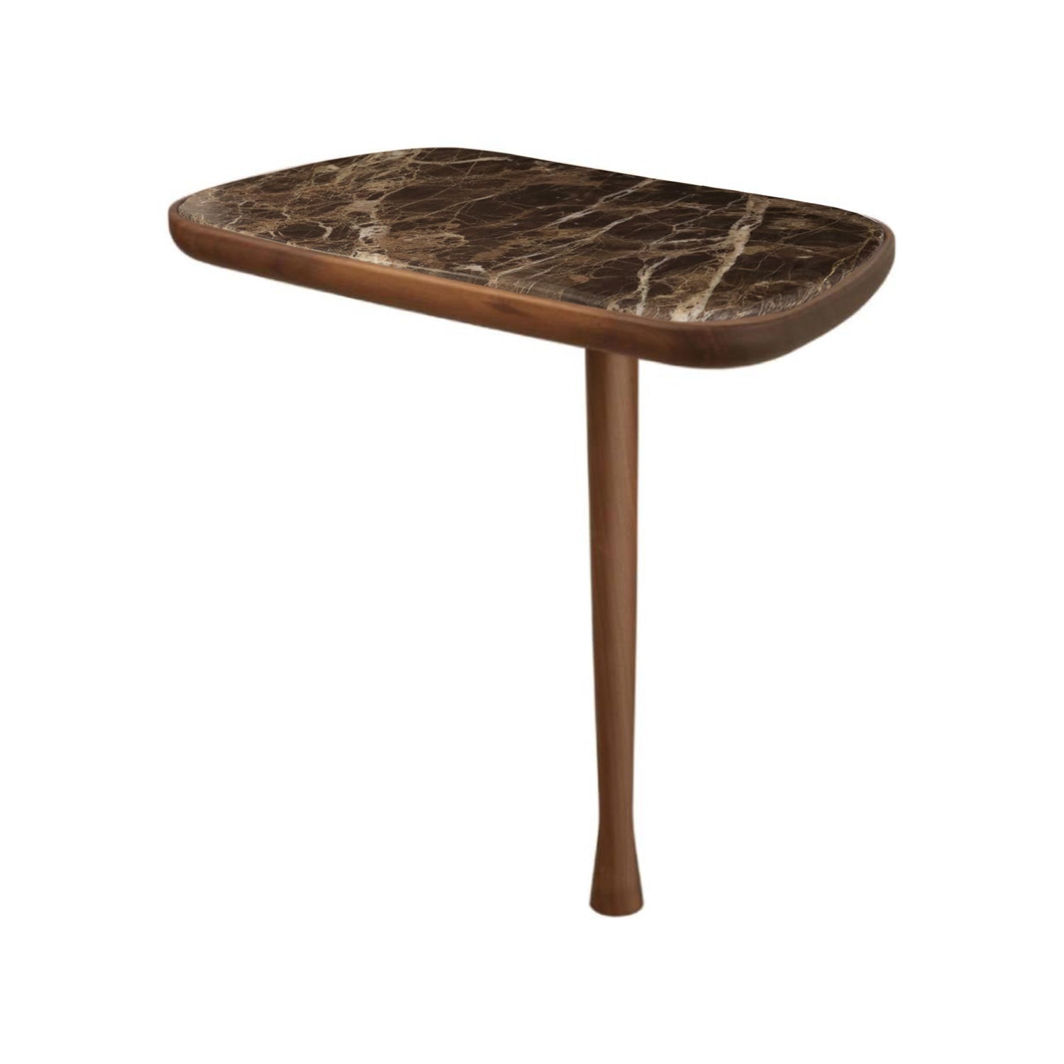 Mesita Side Table :Walnut + Emperador Marble