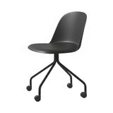 Mariolina Side Chair with Casters: Set of 2 + Anthracite