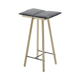Georg Bar Stool: Oak + Dark Grey