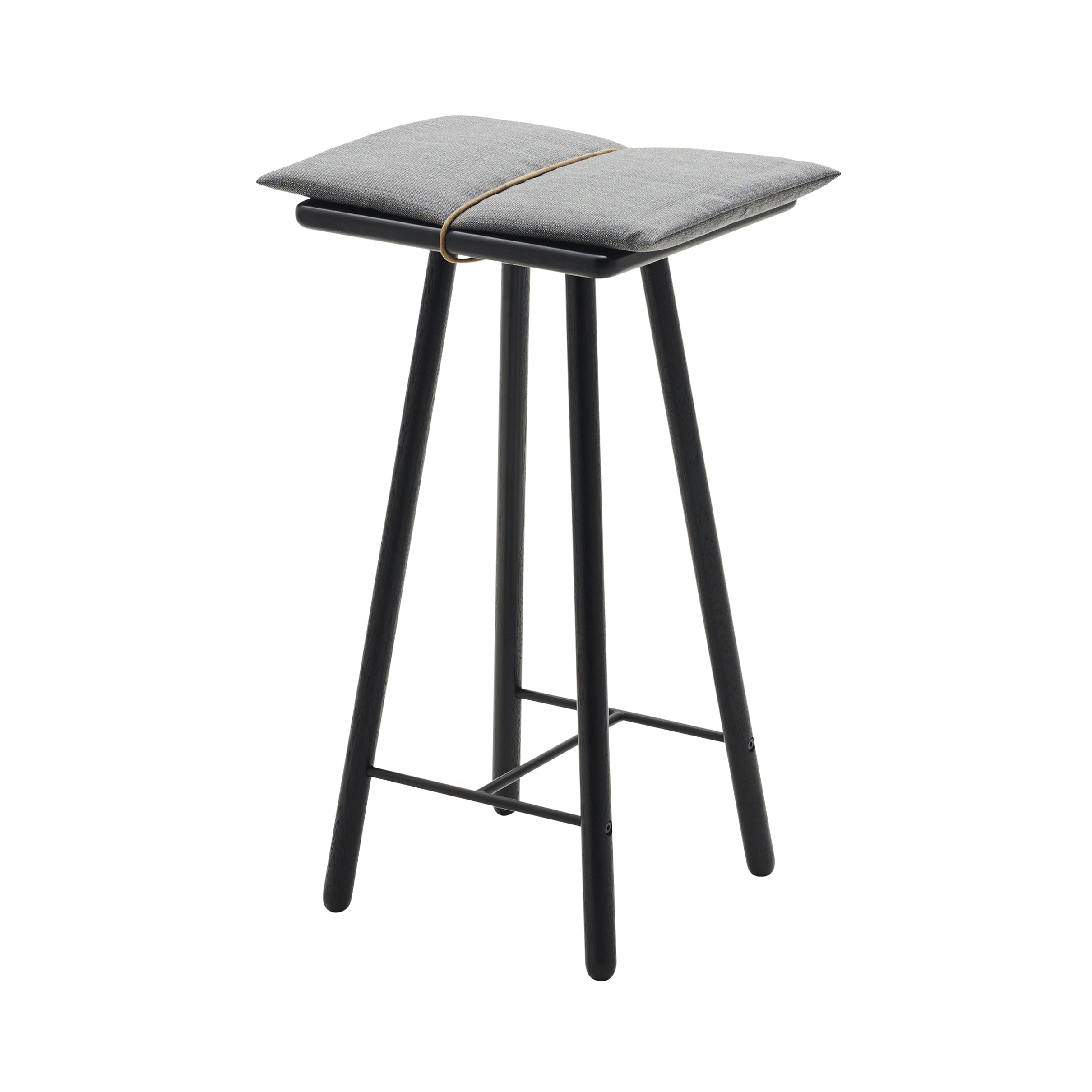 Georg Bar Stool: Black Oak + Light Grey
