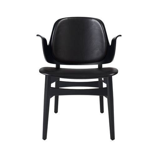 Gesture Lounge Chair: Upholstered + Black Lacquered Oak
