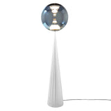 Globe Cone Fat Floor Light: Silver + Silver