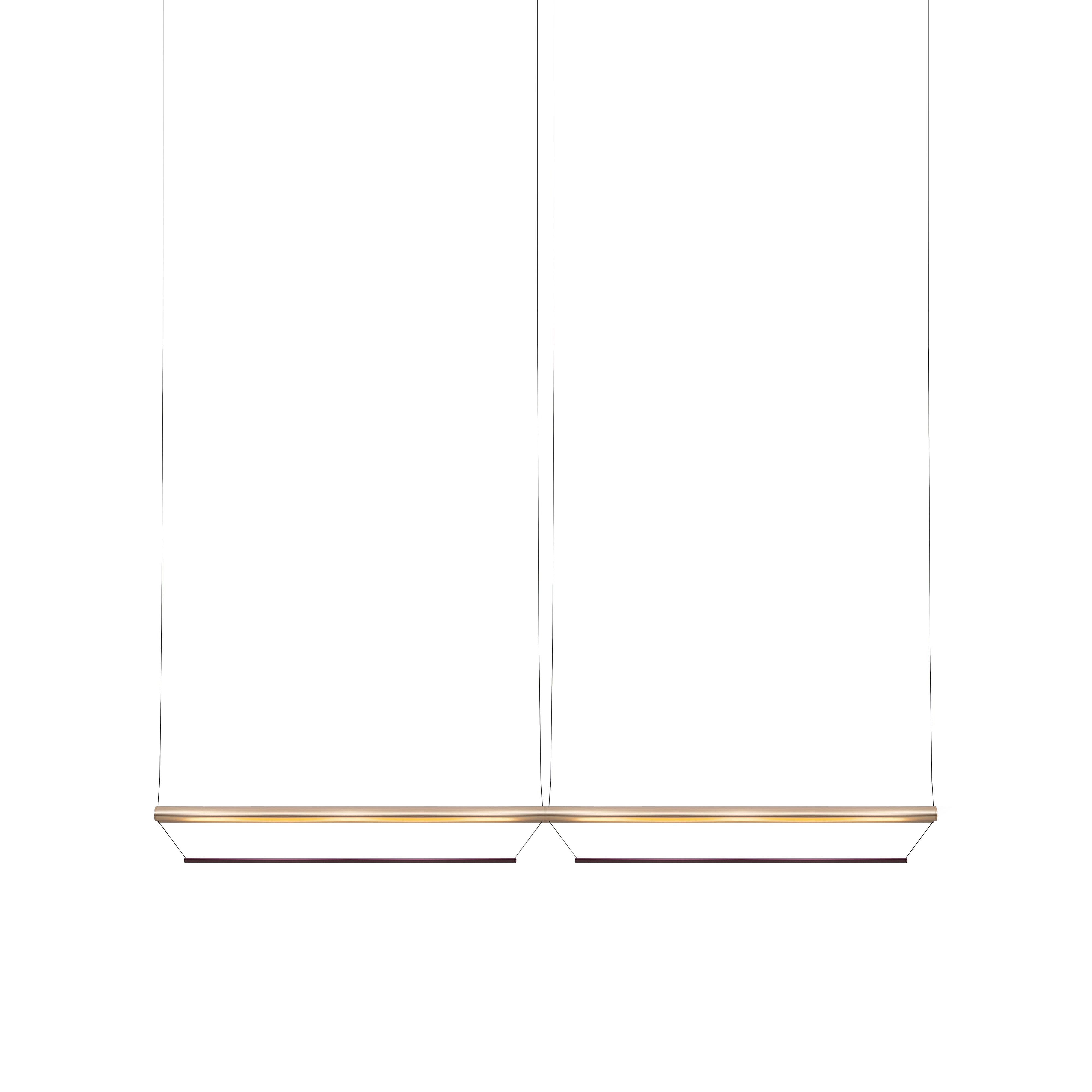 Tier 100 Horizontal Pendant Light: 2H + Anodized Silver + Amethyst