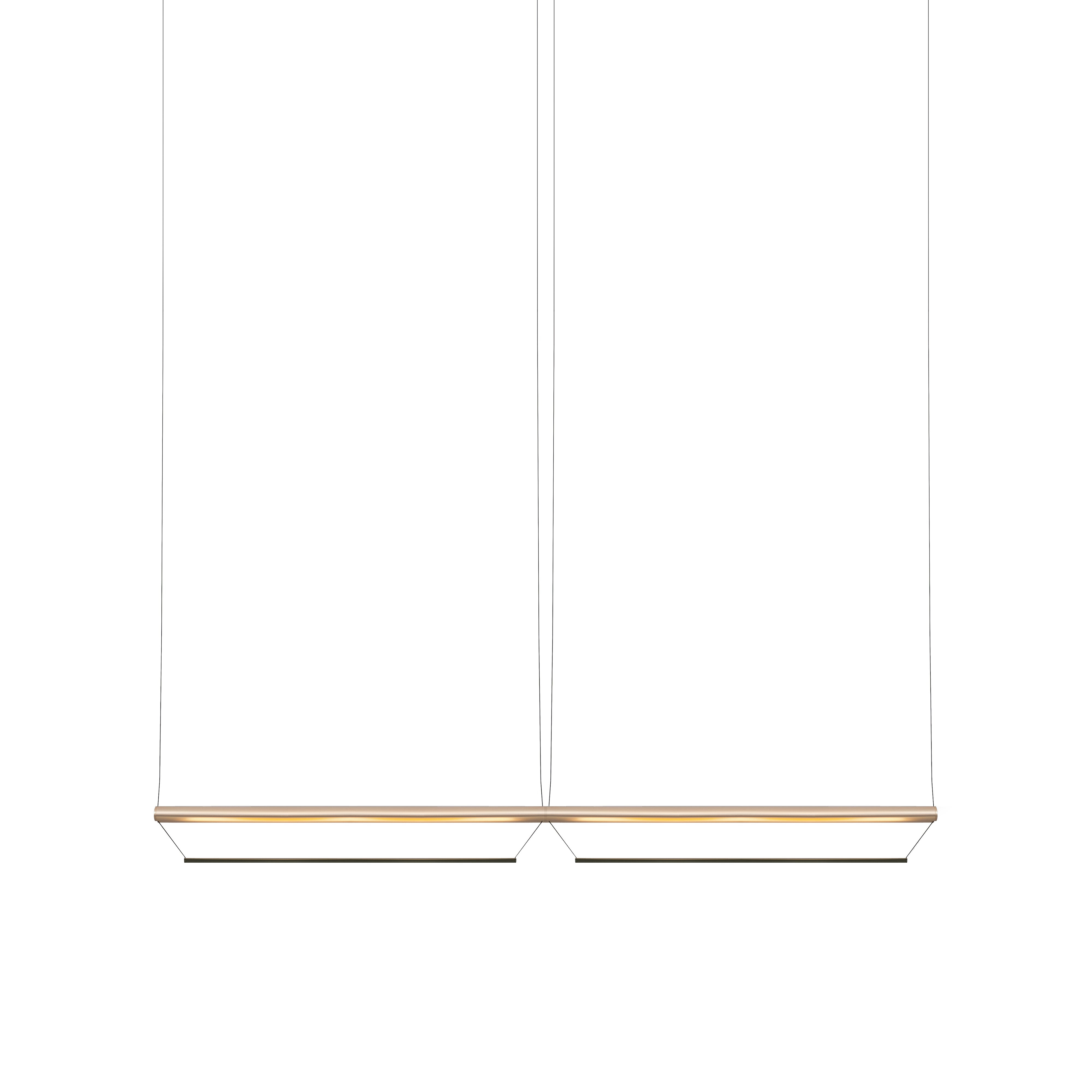 Tier 100 Horizontal Pendant Light: 2H + Anodized Silver + Emerald 